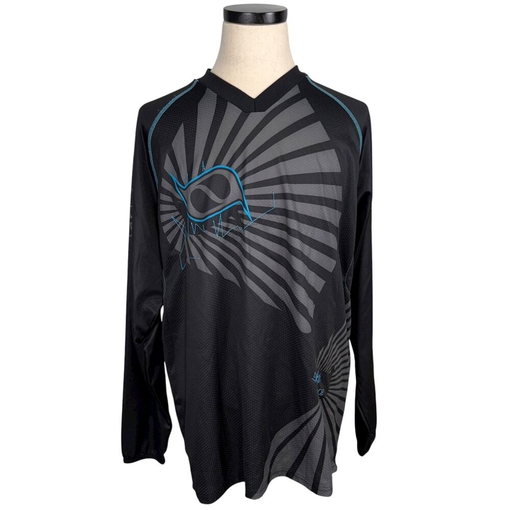MSR Black Y2K Graphic Long Sleeve Jersey XL 100% Polyester Made In Taiwan